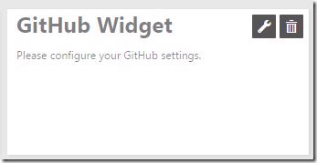 Blank GitHub Widget on VSTS dashboard