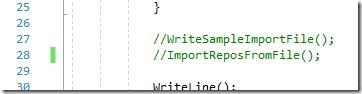 C# code showing WriteSampleImportFile method