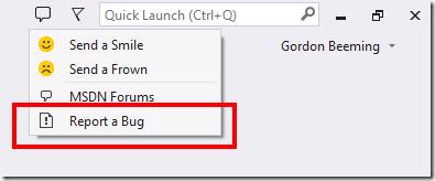 Visual Studio Feedback Tool window