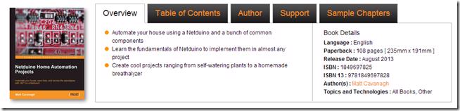 Book cover: Netduino Home Automation Projects