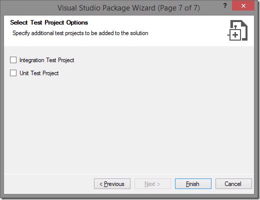 Visual Studio Package Wizard - Page 7