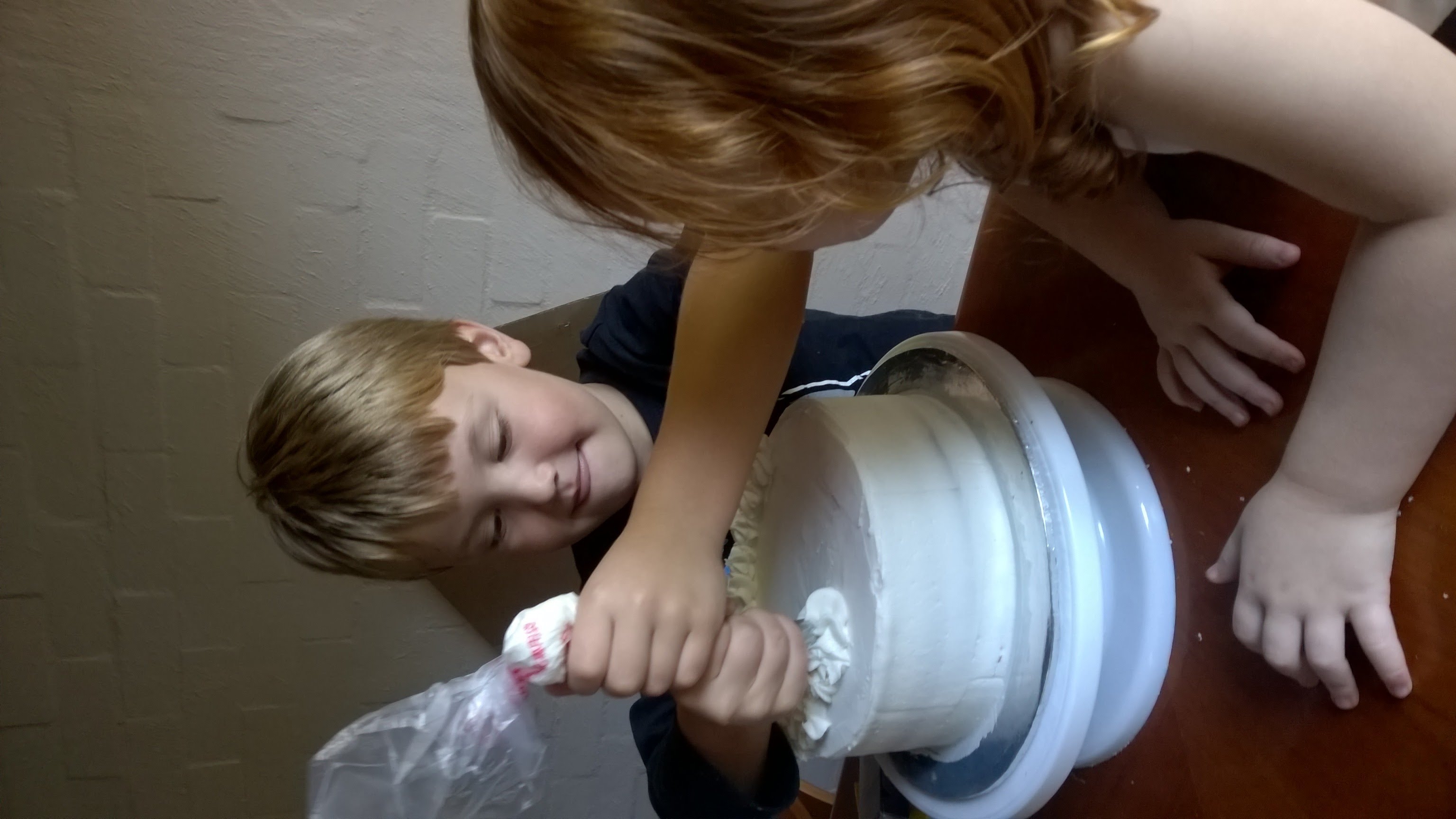 Cake batter in baking pan