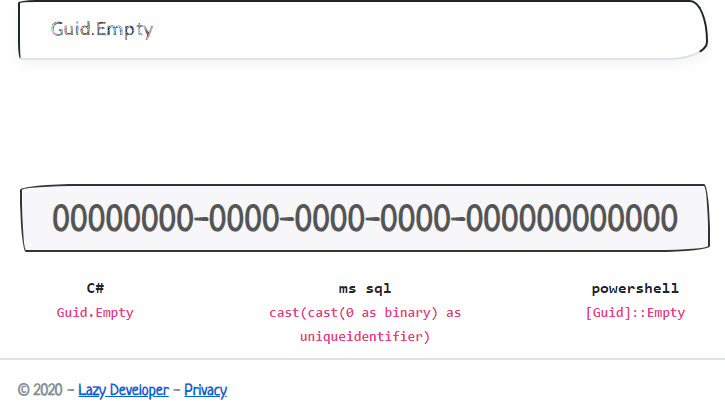 Guid.Empty website screenshot