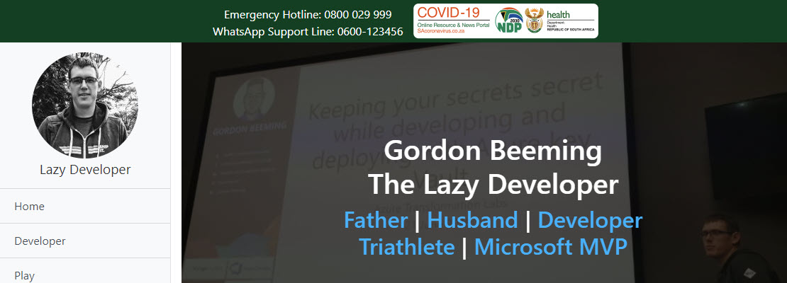 Website banner for COVID-19 information