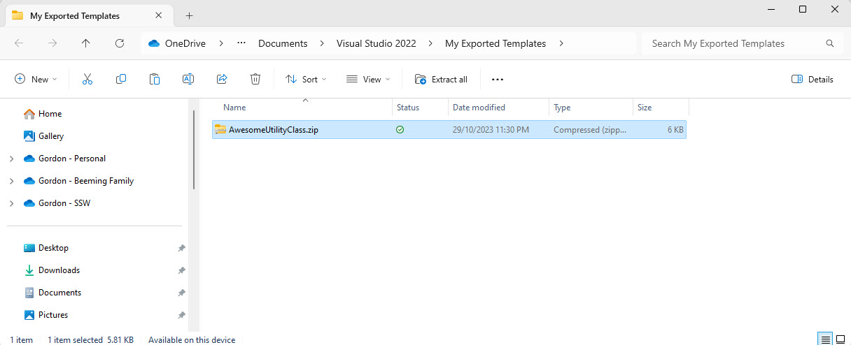 Windows Explorer will open showing you the file