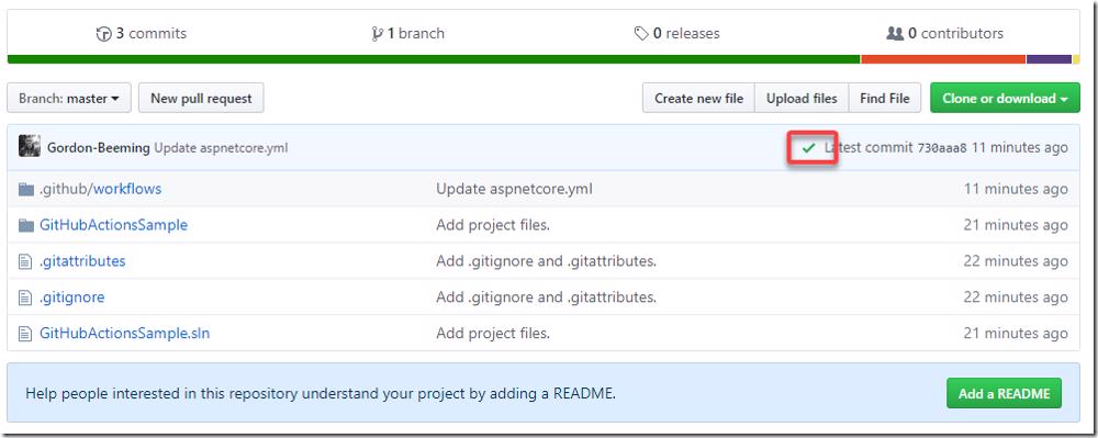 GitHub commit status indicator