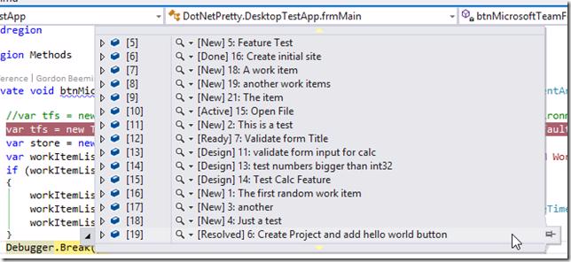 WorkItem Debugger Display Visualizer