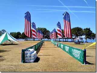 Empty finish line being packed up