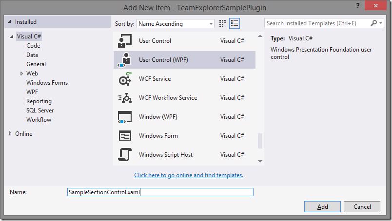 Adding new User Control in Visual Studio