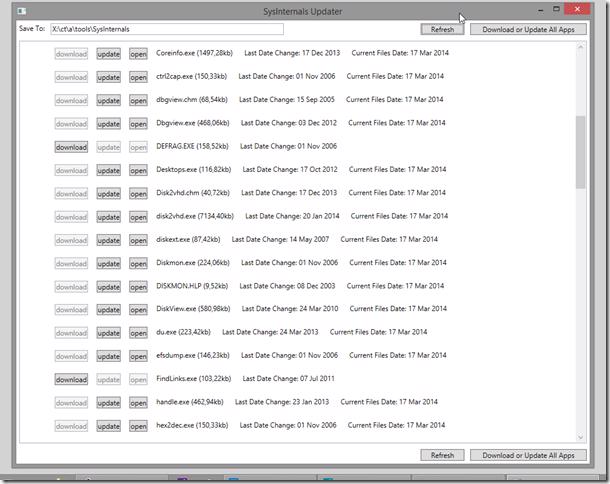 Sys Internals Updater with update notifications