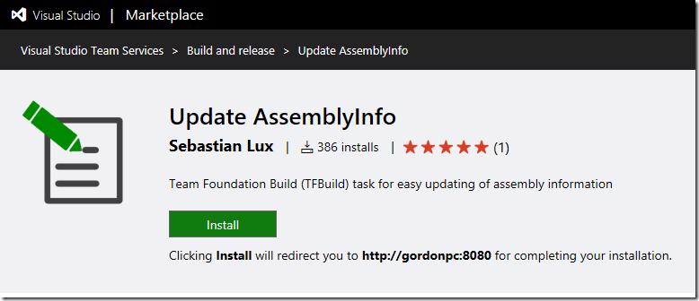 Visual Studio Marketplace: Update AssemblyInfo extension page.