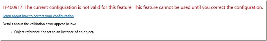 TF400917 Error in TFS Web Access