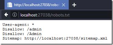 Browser showing content of robots.txt allowing all agents