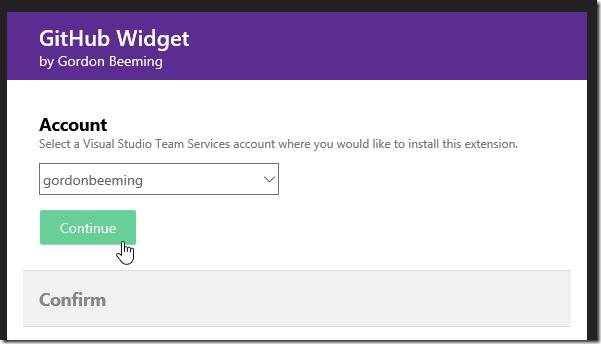 VSTS extension installation continue prompt