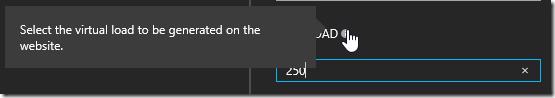 Azure portal New performance test blade user load selection