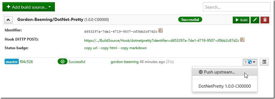 MyGet Build Services - Push upstream