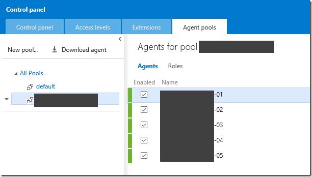 TFS Agent Pool with all agents setup