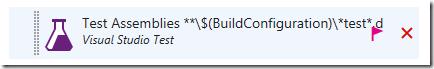 VSTS/TFS build definition: Removing the standard 'Visual Studio Test' task.