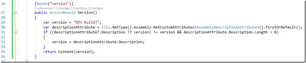 ASP.NET MVC View: Displaying assembly information.