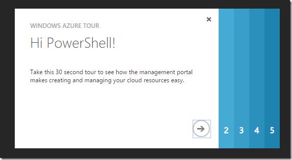 Azure Management Portal Tour for the newly added user