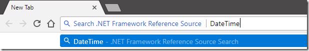 Chrome address bar with 'rs' keyword for .NET Reference Source search