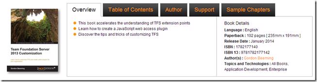 Book cover: Team Foundation Server 2013 Customization