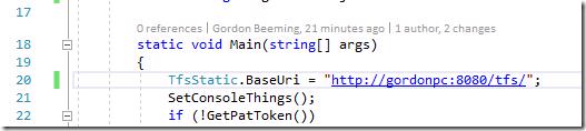 C# code showing BaseUri for VSTS REST API calls