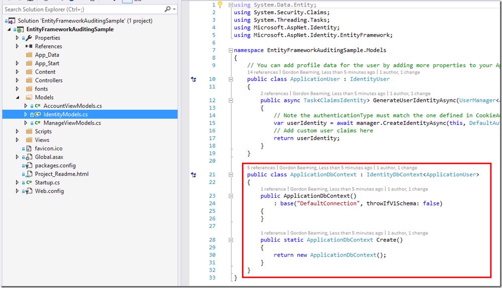 ApplicationDbContext class in IdentityModels.cs