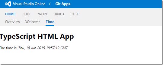 Time Ticker extension running in VSTS, now served from Azure