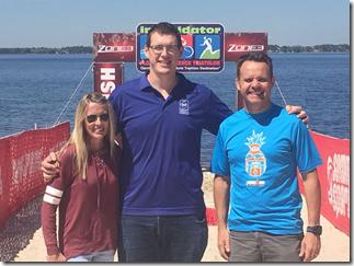 Family photo at the swim finish the day before the race