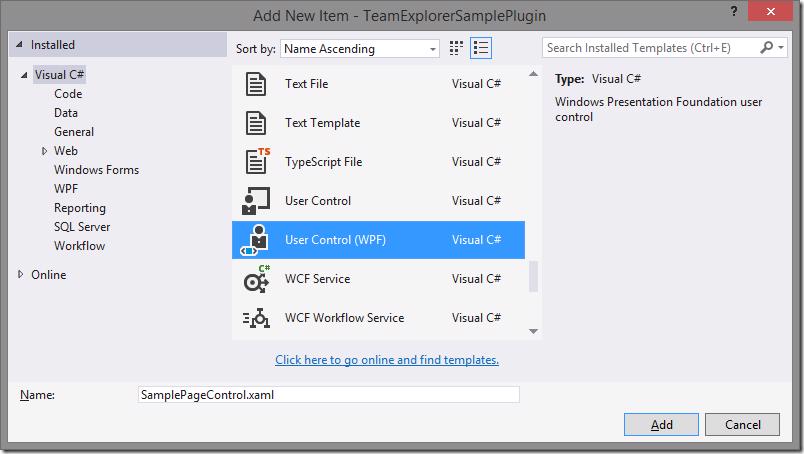 Adding new User Control in Visual Studio