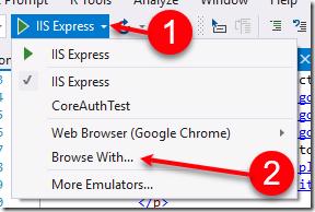 Visual Studio Browse With option