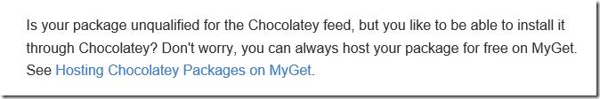 Chocolatey Wiki - Hosting Packages on MyGet