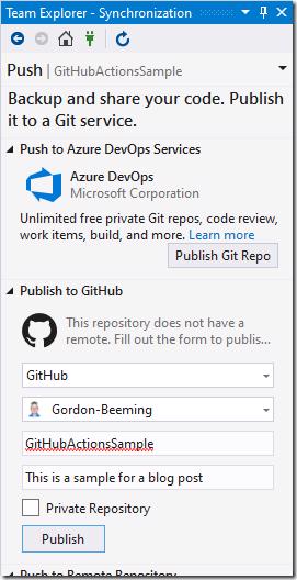 GitHub repository for GitHubActionsSample project