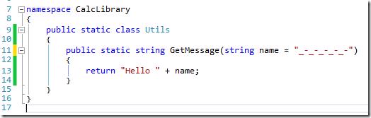 C# code in Utils class with modified default value for 'separator' optional parameter