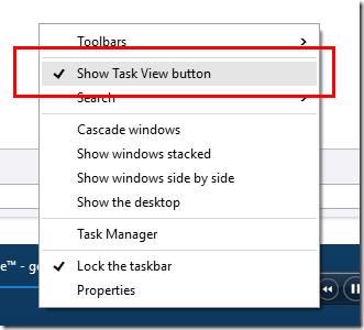 Hiding Task View button from Taskbar context menu