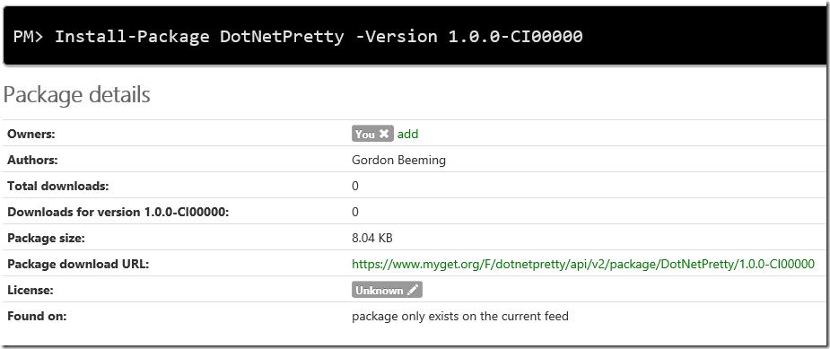 MyGet Package Details