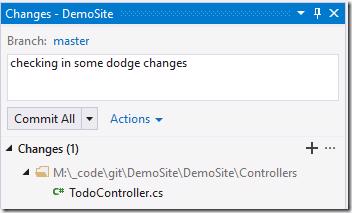 Visual Studio Team Explorer: Checking in the erroneous code.