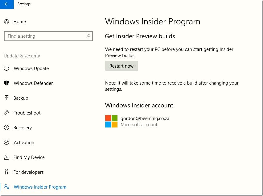 Windows Insider Program ready for builds