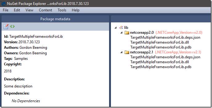 NuGet package structure with binaries for multiple frameworks