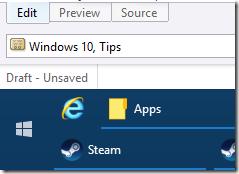 Taskbar with Search box hidden