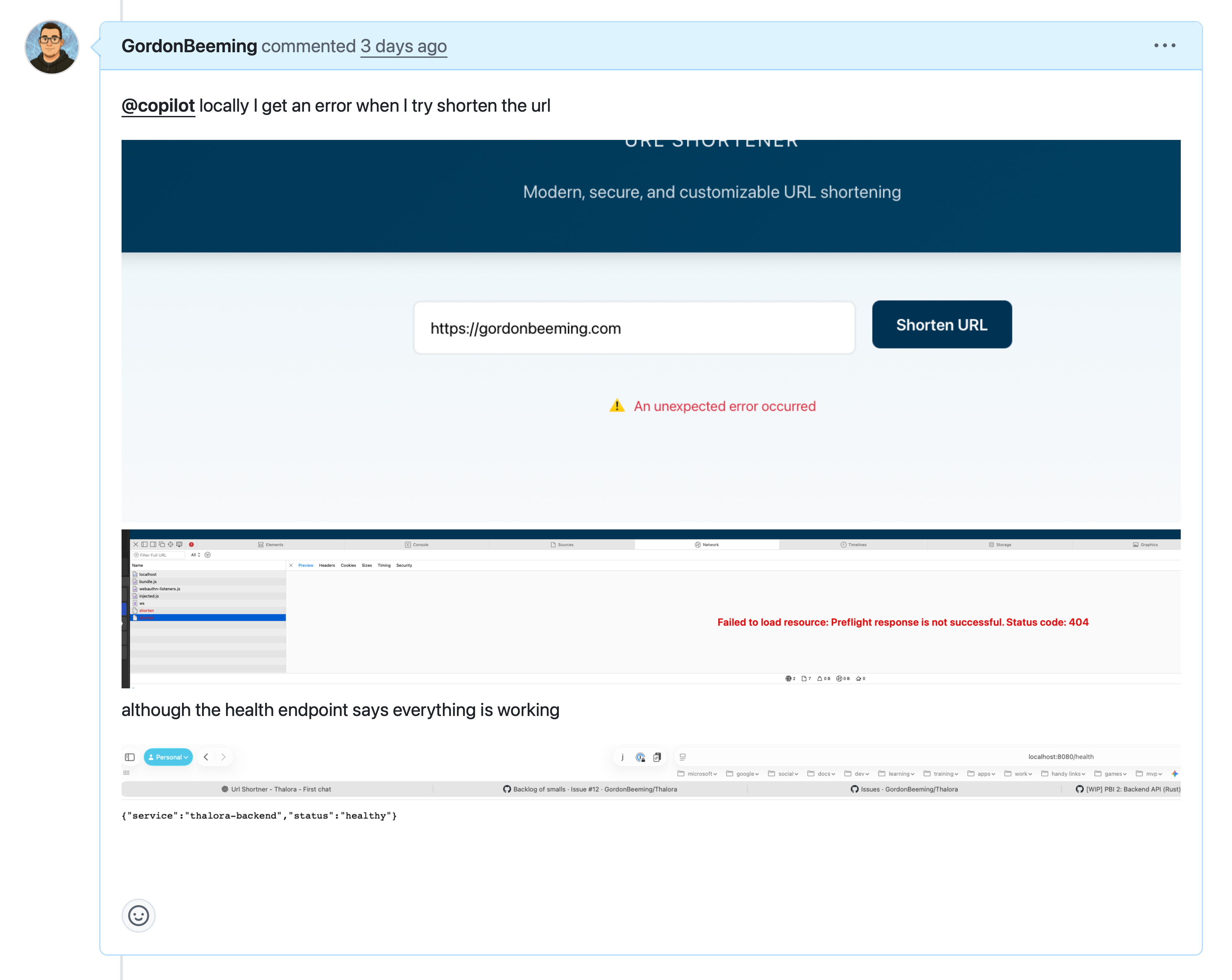 A GitHub comment with a marked-up screenshot showing a red box around a UI element that needs to be changed.