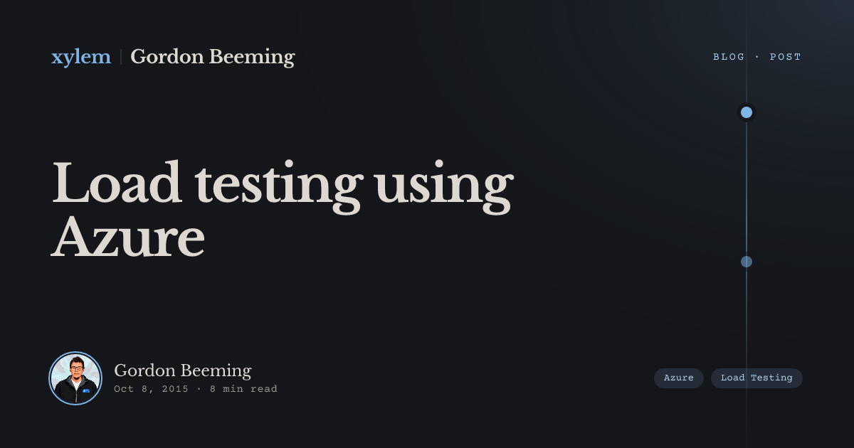 Load testing using Azure | Gordon Beeming