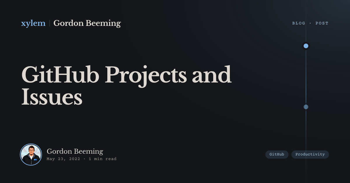 GitHub Projects and Issues | Gordon Beeming