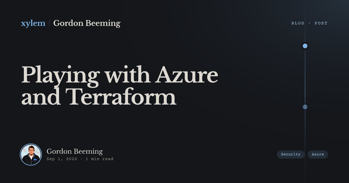Playing with Azure and Terraform | Gordon Beeming