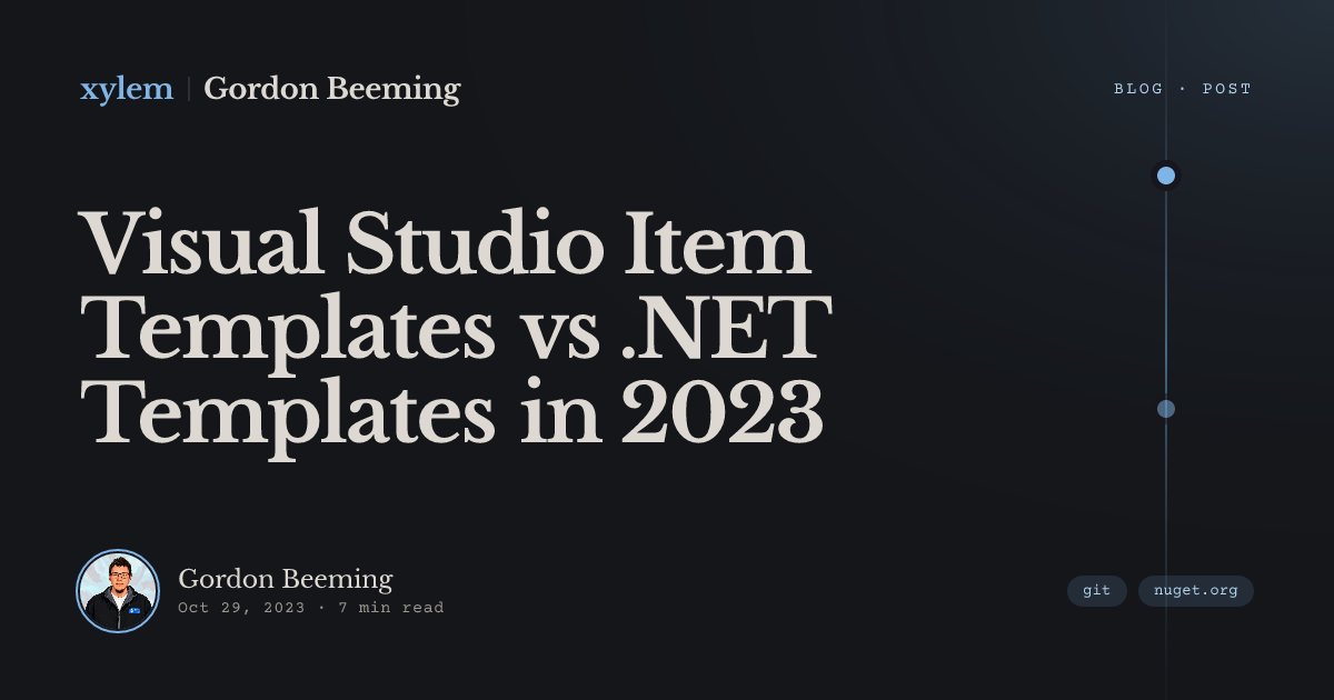 Visual Studio Item Templates vs .NET Templates in 2023 | Gordon Beeming